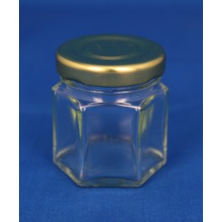 Konservesglas 6-kantet klar 45 ml.