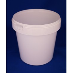 1180 ml. Plastbøtte PP Hvid FS f. 133mm. låg