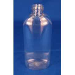 200 ml. kosmetikflaske oval klar f. 24 mm.