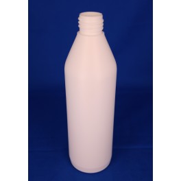500 ml Plastflaske rund PE hvid f. 28 mm