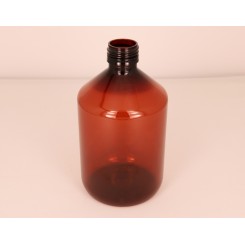 500 ml. Plastflaske PET brun f. 28 mm. Ropp