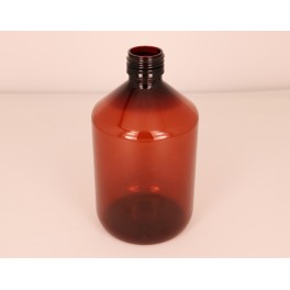 500 ml. Plastflaske PET brun f. 28 mm. Ropp