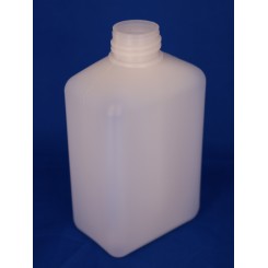 500 ml Plastflaske rectangular PE natur f. 32 mm