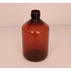 50 ml. Plastflaske PET brun f. 28 mm. Ropp