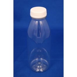 500 ml. Juiceflaske rund PET klar f. 38 mm.