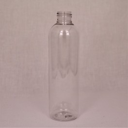 250 ml. kosmetikflaske rund høj klar f. 24 mm.